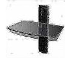 VidaXL Estante DVD de cristal para pared, Negro