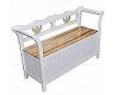 VidaXL Banco de almacenamiento 126x42x75 cm madera blanco