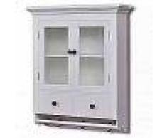 VidaXL Armario de cocina de pared de madera y puerta de vidrio blanco