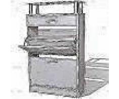 VidaXL Mueble zapatero con cajón y estante superior de vidrio blanco