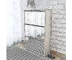 VidaXL Mueble zapatero blanco 3 compartimentos con espejo 63x17x102,5 cm