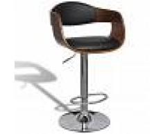 vidaXL Taburete de bar de cuero artificial altura ajustable