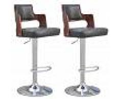 vidaXL Taburetes de bar 2 uds cuero artificial negro asiento cuadrado
