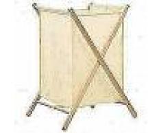 VidaXL Cesto de ropa sucia madera de cedro y tela beige 42x41x64 cm