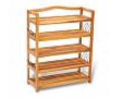 vidaXL Zapatero de madera con 5 estantes
