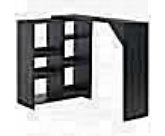 VidaXL Mesa de bar con estantería móvil negro 138x40x120 cm
