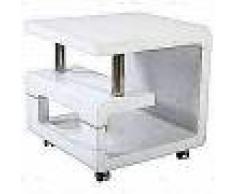 Bhp Mesa auxiliar con 4 ruedas MDF blanco brillante B154136