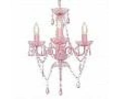 VidaXL Lámpara de araña con cuentas rosa redonda 3 x E14