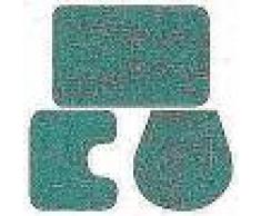 VidaXL Conjunto de alfombrillas de baño de tela 3 piezas turquesa