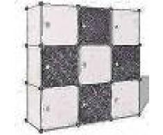 VidaXL Armario cubo organizador con 9 compartimentos negro y blanco