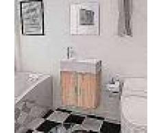 VidaXL Conjunto de mueble y lavabo 3 piezas beige