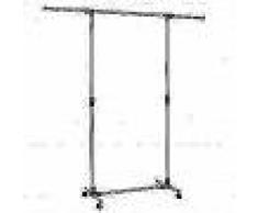 VidaXL Perchero ajustable acero inoxidable 165x44x150 cm plateado
