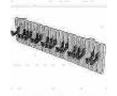 VidaXL Perchero para pared forma de teclado de piano 16 ganchos negros
