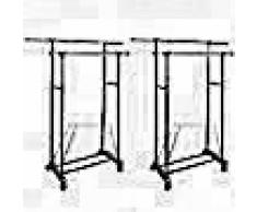 VidaXL Perchero ajustable para ropa 2 barras 2 unidades