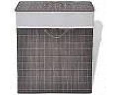 VidaXL Cesto de la ropa de bambú rectangular marrón oscuro