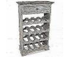 VidaXL Botellero de madera maciza reciclada 55x23x85 cm