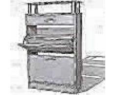 VidaXL Mueble zapatero con cajón y estante superior de vidrio blanco