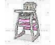 VidaXL Trona convertible 3 en 1 con mesa rosa