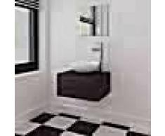 VidaXL Conjunto de mueble y lavabo 3 piezas negro