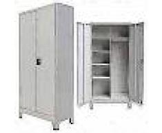 VidaXL Armario de almacenaje con 2 puertas de acero 90x40x180 cm gris