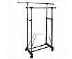 VidaXL Perchero ajustable para ropa 4 ruedas 2 barras
