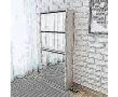 VidaXL Mueble zapatero 4 cajones con espejo blanco 63x17x134 cm