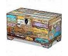 VidaXL Baúl de almacenamiento de madera maciza reciclada
