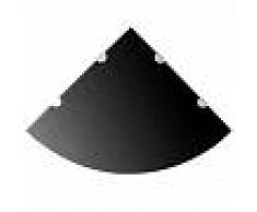 VidaXL Estante de esquina con soportes cromados vidrio negro 45x45 cm