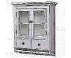 VidaXL Armario de cocina de pared de madera y puerta de vidrio blanco
