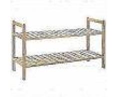 VidaXL Zapatero de madera maciza de nogal 69x26x40 cm
