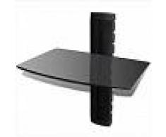 VidaXL Estante DVD de cristal para pared, Negro