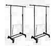 VidaXL Perchero ajustable para ropa 1 barra 2 unidades
