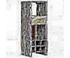 VidaXL Botellero madera acacia maciza borde irregular 40x40x110 cm