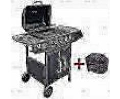 VidaXL Barbacoa grill de gas 4+1 quemadores negra