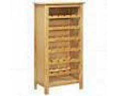 VidaXL Botellero de madera maciza de roble 56x32x110 cm