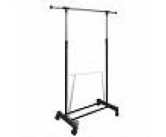 VidaXL Perchero ajustable para ropa 4 ruedas 1 barras