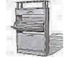 VidaXL Mueble zapatero con cajón y estante superior de vidrio blanco