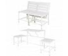 Esschert Design Banco blanco de jardín, BL064