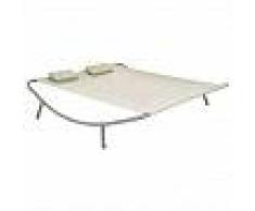 VidaXL Tumbona doble de exterior de acero 200x173x45 cm crema