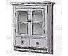 VidaXL Armario de cocina de pared de madera y puerta de vidrio blanco