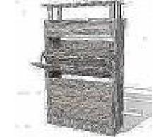 VidaXL Mueble zapatero con un cajón y y estante superior de vidrio
