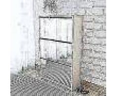 VidaXL Mueble zapatero blanco 3 compartimentos con espejo 63x17x102,5 cm