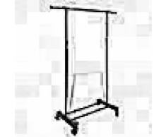 VidaXL Perchero ajustable para ropa 4 ruedas 1 barras