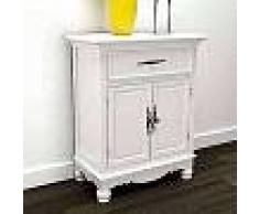 VidaXL Gabinete de madera con 2 puertas y un cajón blanco