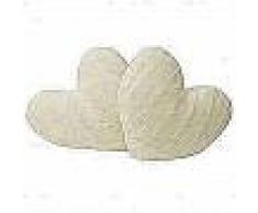VidaXL Cojines en forma de corazón 2 unidades pelo sintético crema
