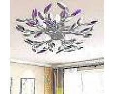 VidaXL Lámpara blanca/púrpura colgante de cristal acrílico 5 bombillas E14