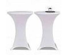 VidaXL 2 Manteles blancos ajustados para mesa de pie - 60 cm diámetro