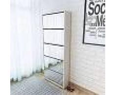 VidaXL Mueble zapatero 5 cajones con espejo blanco 63x17x169,5 cm