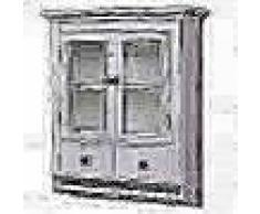 VidaXL Armario de cocina de pared de madera y puerta de vidrio blanco