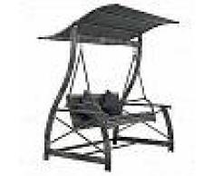 VidaXL Columpio de jardín de ratán sintético gris 167x130x178 cm